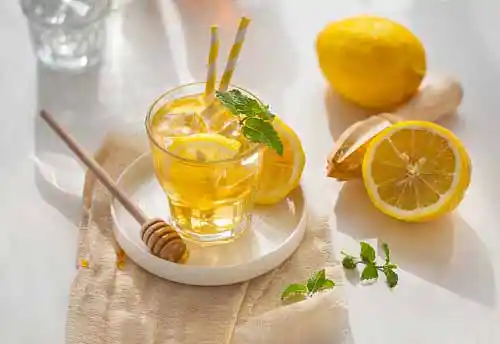 cup of lemon juice, with honey